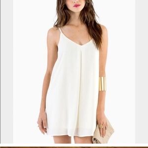 Tobi white chiffon short dress